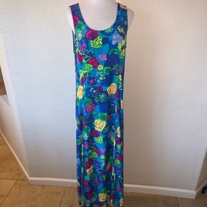 Big Head Designs Dress Tie Dye Floral Gypsy Boho